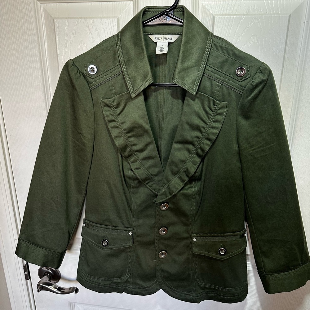 White House Black Market Blazer Jacket Army Green
